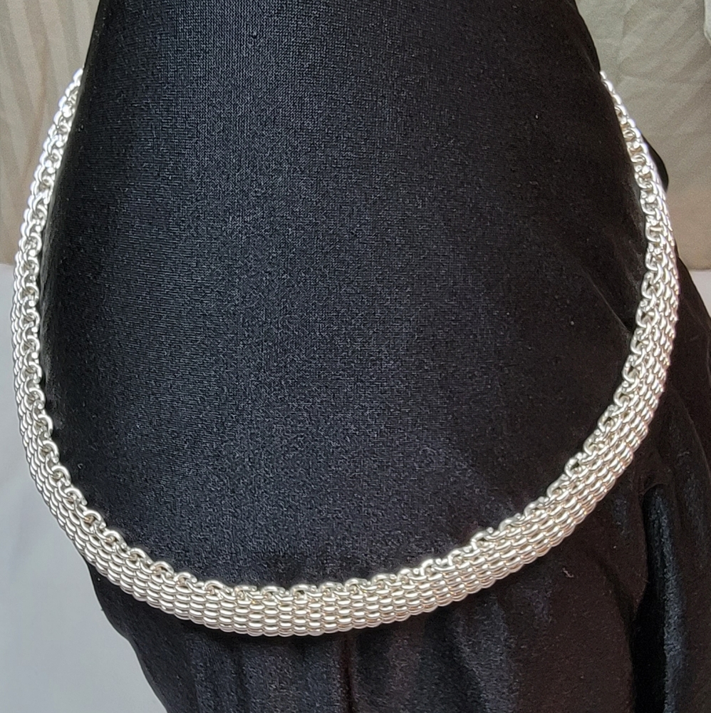 100% Sterling Silver AuthenticTiffany & Co Somerset Necklace Excellent Condition